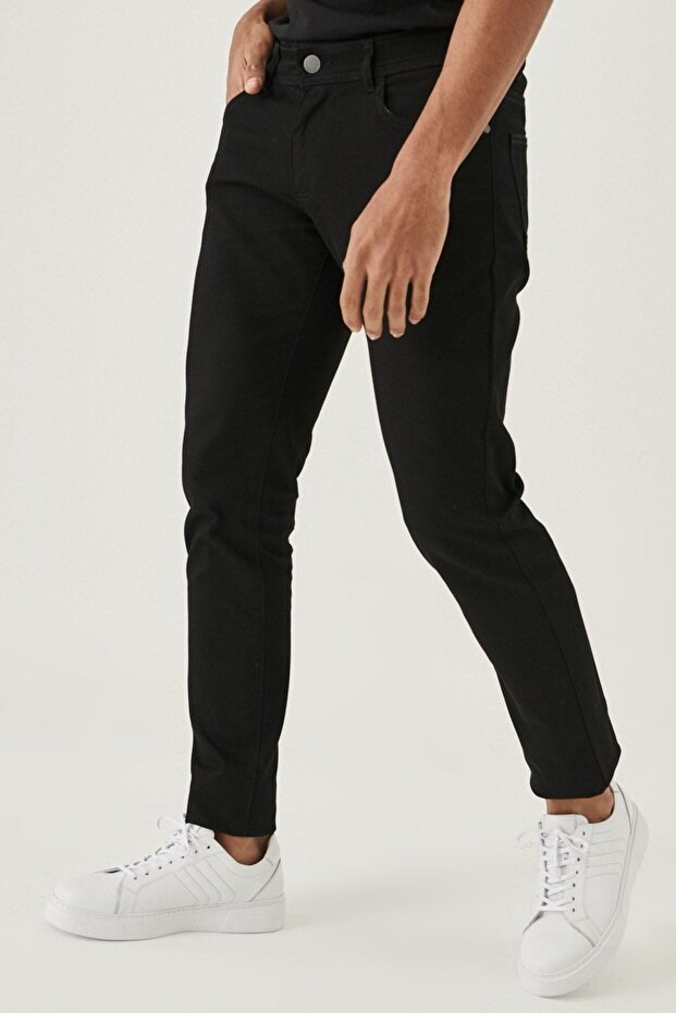 Men's Black Comfort Fit Relaxed Cut Denim Jeans Trousers