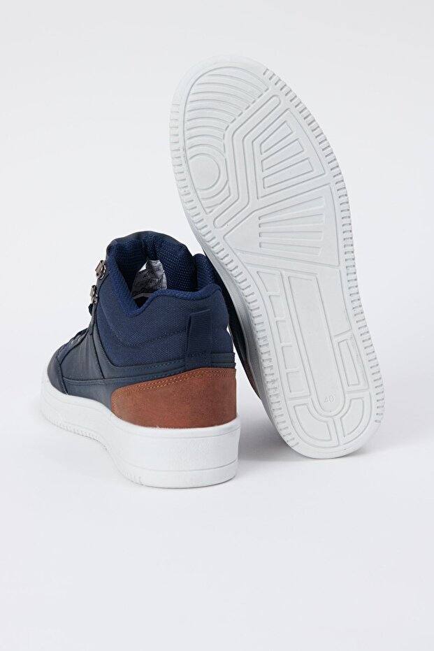 Erkek Lacivert-beyaz Kışlık Rahat Taban Spor Sneaker - 6
