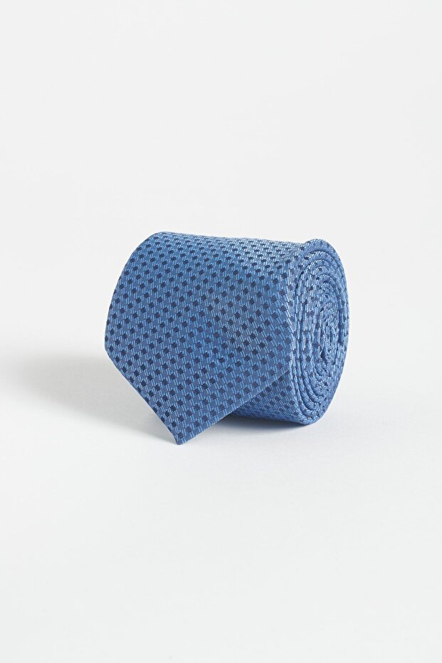 ربطة عنق منقوشة باللون النيلي للرجال - 1