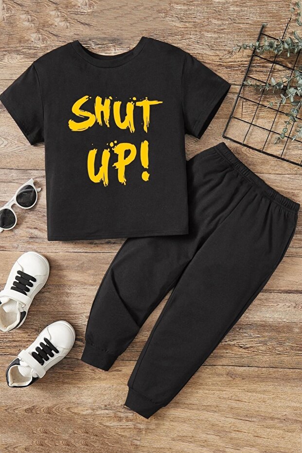 مجموعة Shut Up Bottom للأطفال - طقم رياضي علوي