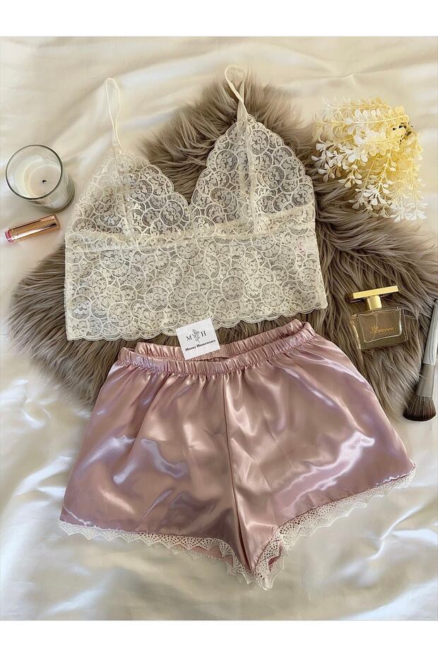 Dream Like Shorts Satin Nightgown Lingerie Set
