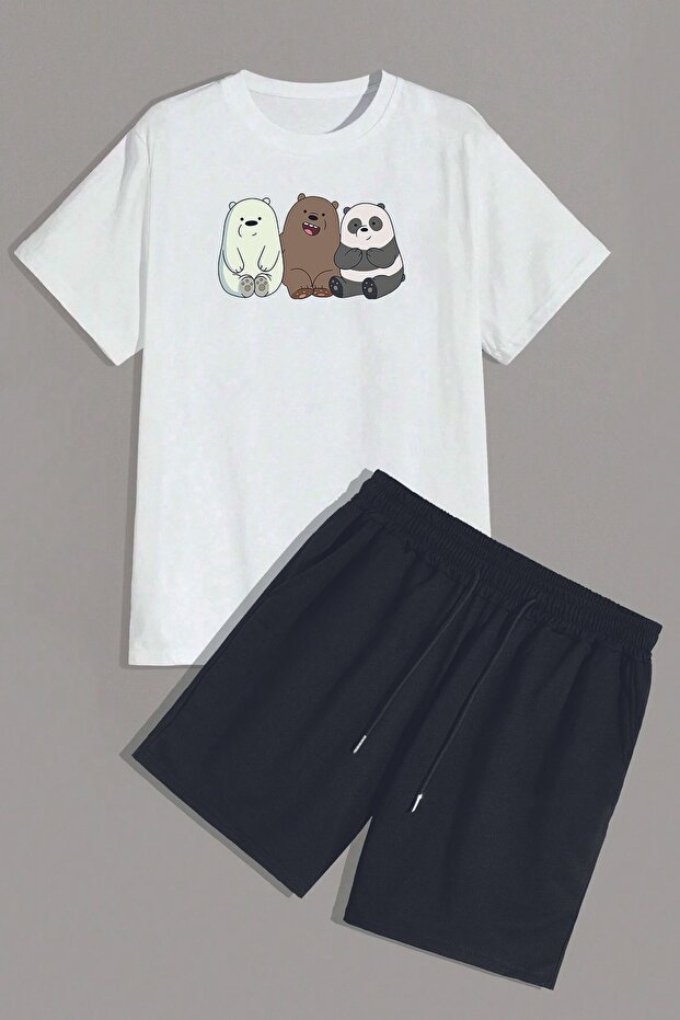 طقم شورت مطبوع عليه تصميم مريح من Kafadar Bears