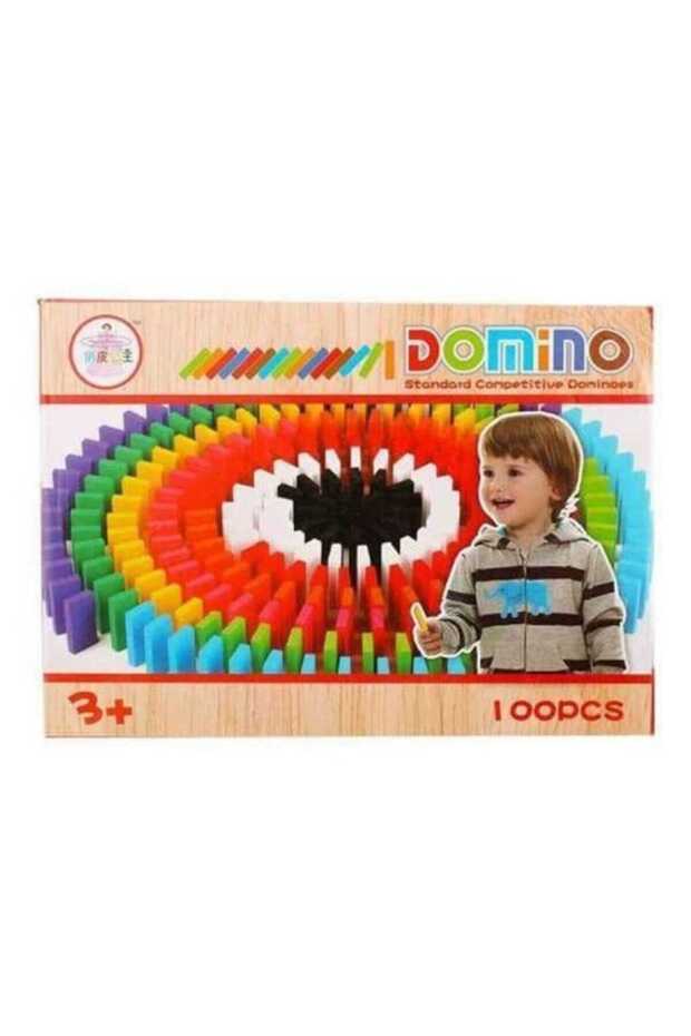 100 Pieces Educational Wooden Imagination Hand Skill Booster Dominoes Toy
