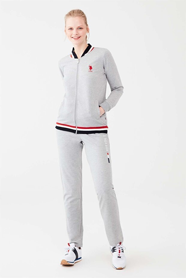 Women's Gray Melange Pajama Set