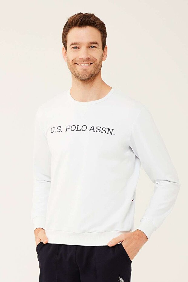 Men's White Round Neck Home Wear 18468