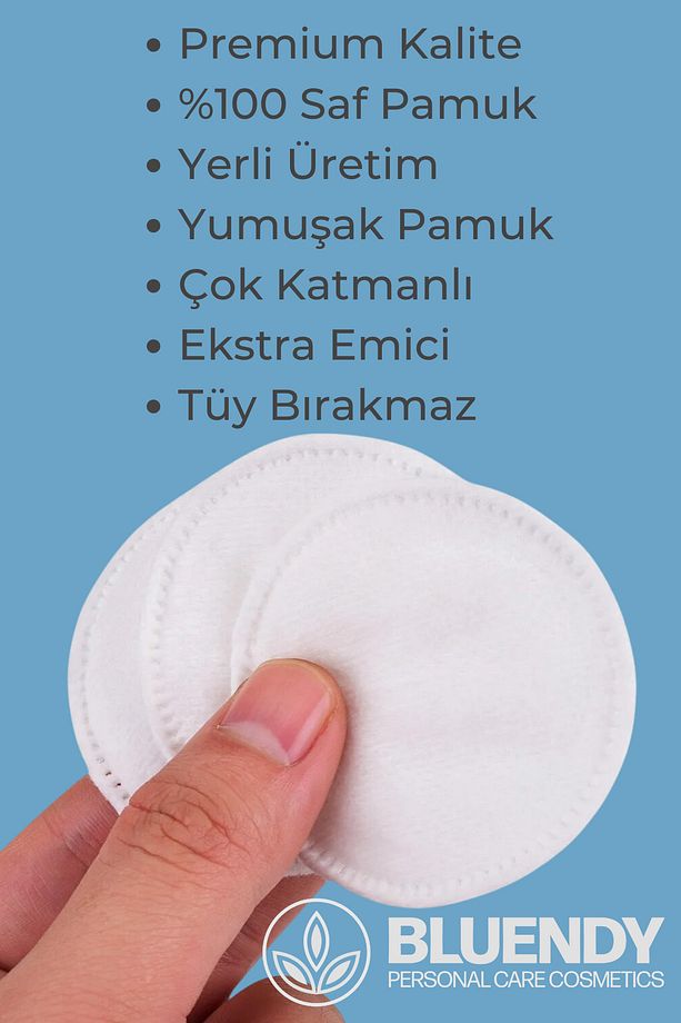 100 Adet Makyaj Temizleme Pedi, Disk Pamuk, Yuvarlak Premium Kalite Yüz Silme Makyaj Çıkarma Pamuğu - 3