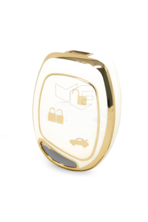 Luxury Ford Fiesta Mondeo Focus Transit Fusion 3 Button Nano Key Case White Gold Gold Color