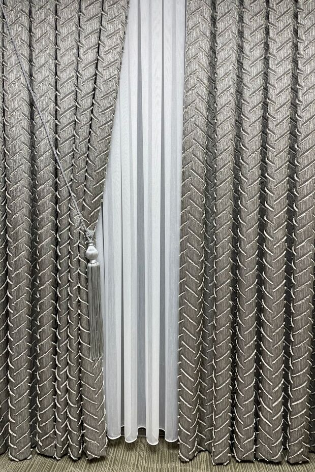 Harmony Series Tasseled Background Curtain Stone Color - 1 to 2.5 Medium Pleats