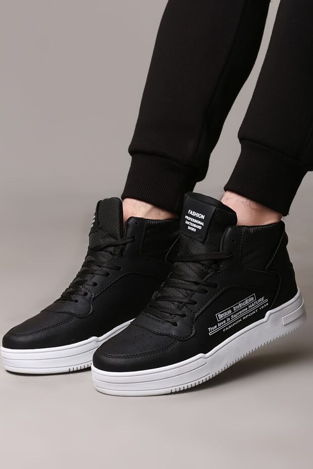 Black-white Unisex High-top Sneakers