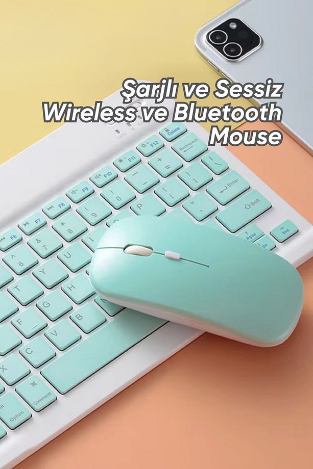 Kablosuz Wireless 2.4g Bluetooth Sessiz Mouse Şarj Edilebilir Rgb Renkli Ergonomik Tasarımlı - 1