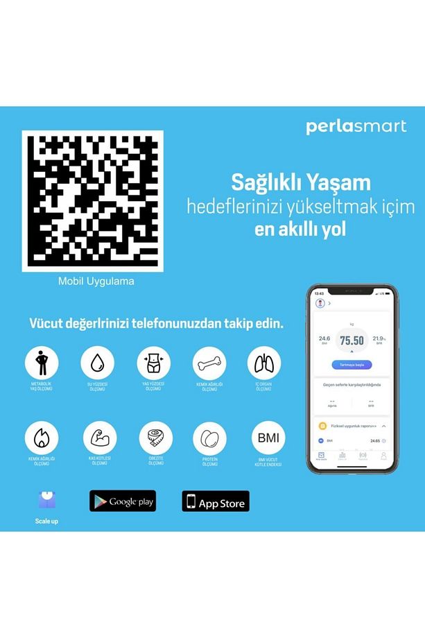 Ps01m Usb Şarjlı Led Ekranlı Vucüt Analizli Akıllı Tartı Baskül - 6
