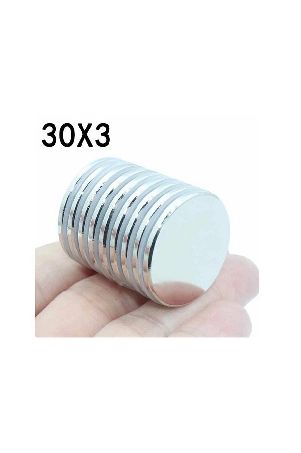 Neodyum Mıknatıs Magnet Yuvarlak 30x3 mm ( 3 cm çap - 3 mm kalınlık )  - 1 adet - 5