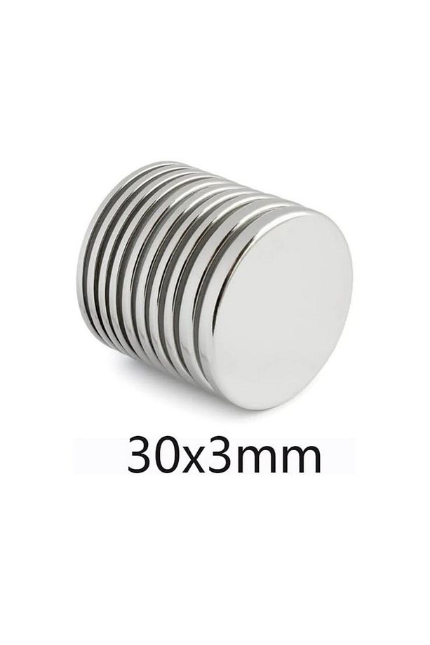 Neodyum Mıknatıs Magnet Yuvarlak 30x3 mm ( 3 cm çap - 3 mm kalınlık )  - 1 adet - 1