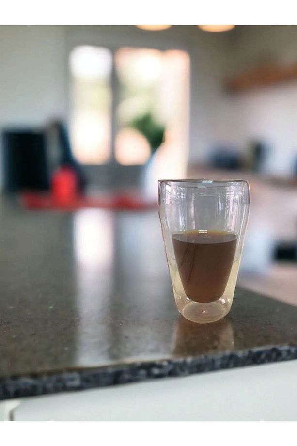 Yeni Stil Çift Cidarlı Uzun Bardak 400 ml Su, Meşrubat, Nescafe, Latte Bardağı 2 Adet - 2258 - 6