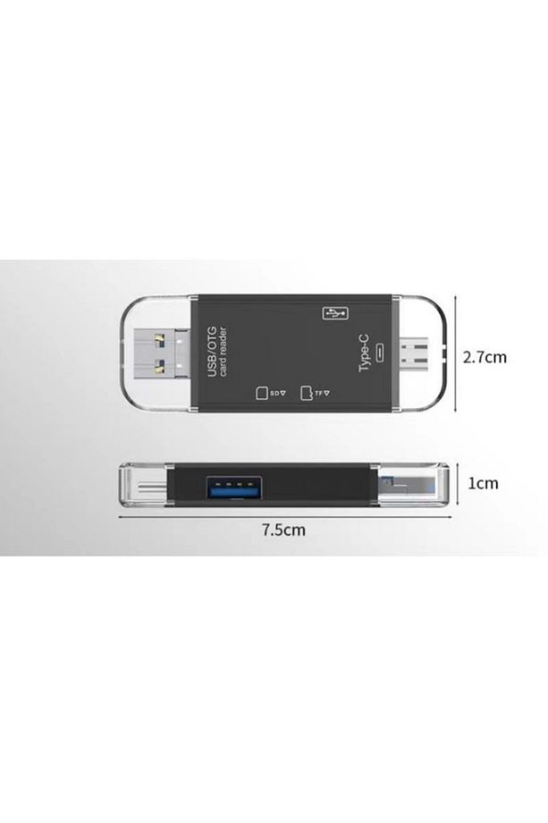 USB / Type-C /mikro USB Kart Okuyucu Card reader OTG USB 3.0   TF kamera Mini SD 6 IN 1 - 2