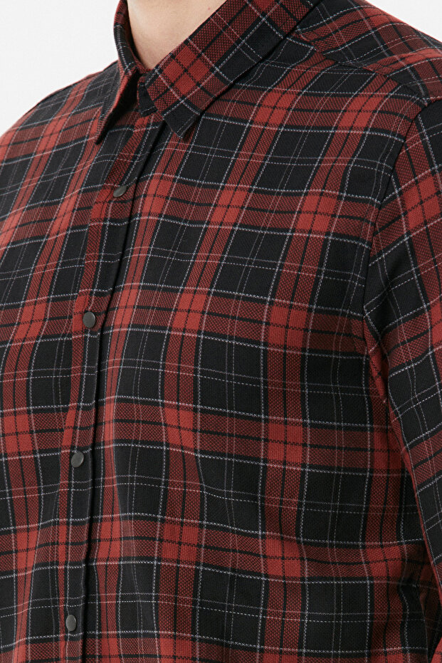 Plaid Patterned Snap Shirt - 6