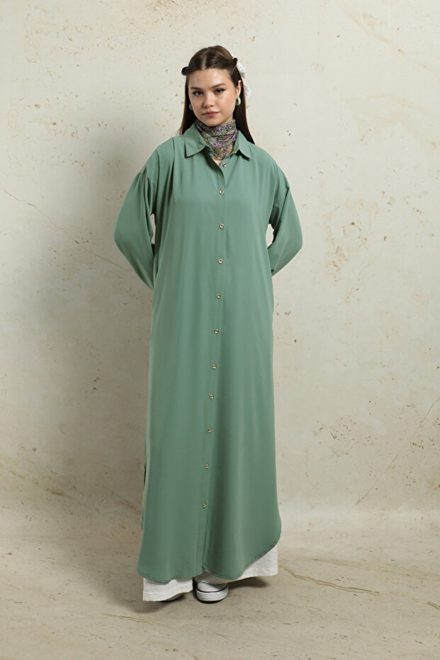 Duble Kol Salaş Gömlek Mint - 2