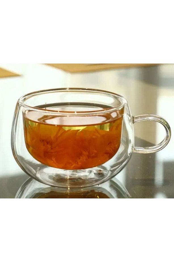 Yeni Tasarım Çift Cidarlı 200 ml Kulplu Cam Bardak, Neskafe Fincanı, Çay Kupası, 3 Adet 2673 - 4