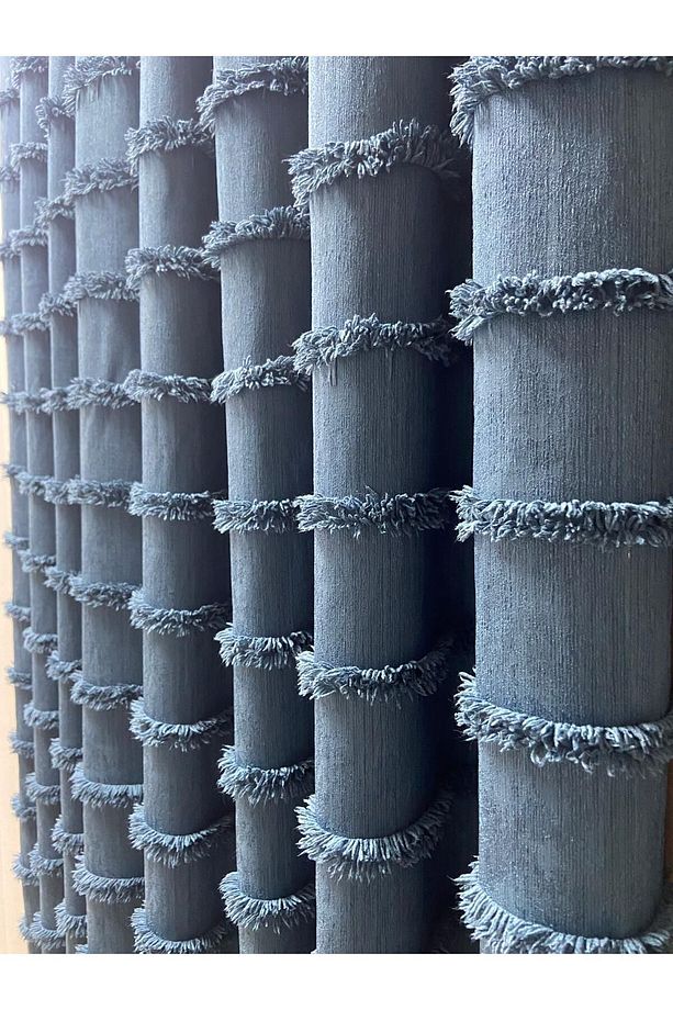Fon Püsküllü Lacivert 1/3 Sık Pile (TEK KANAT) - 1