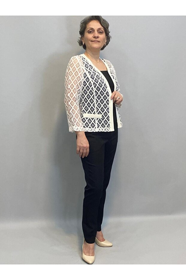 İNCİ DÜĞMELİ TÜL CEKET - 2