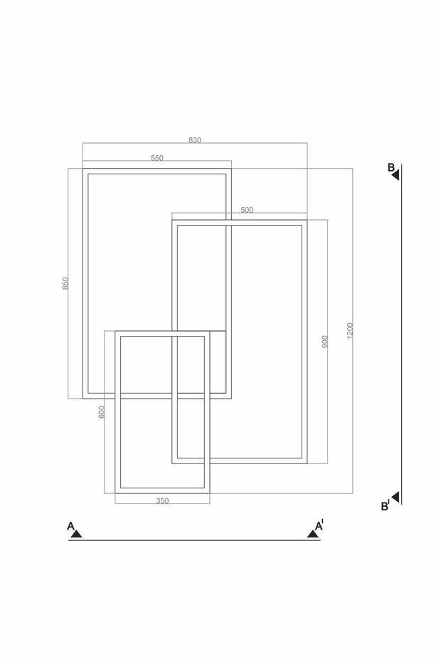 Tavan Led Avize Oblong Max Plafonyer 120x83cm - 7