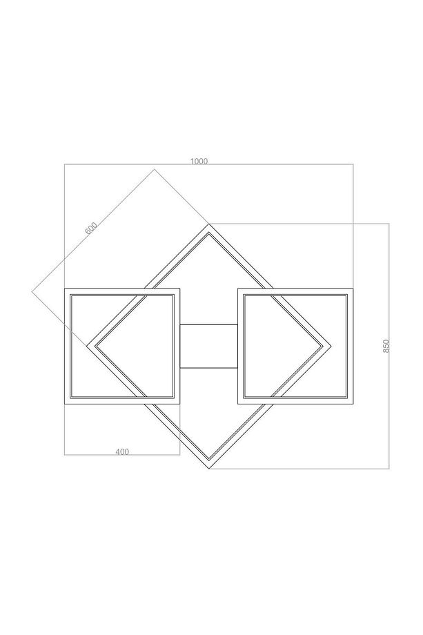 Tavan Led Avize Obluqe Plafonyer 100x85cm - 7