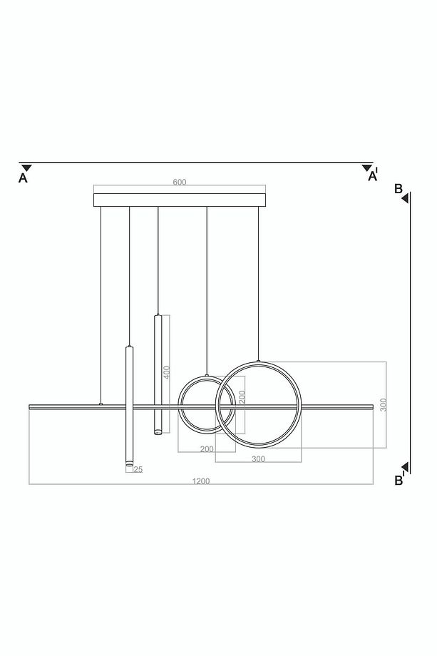 Sarkıt Led Avize Cubiform Çemberli - 8