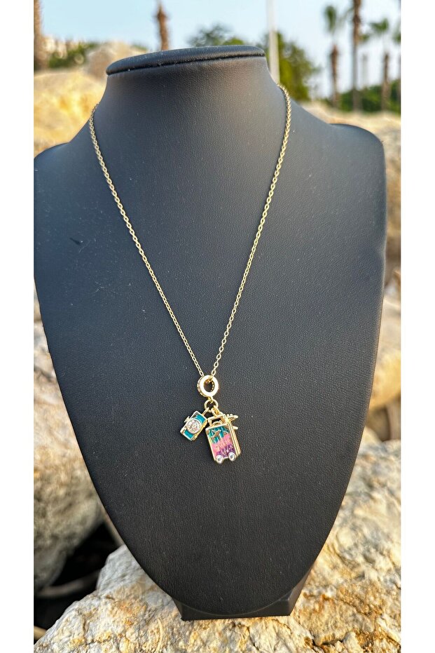 Çelik Valiz Charms Kolye - 2