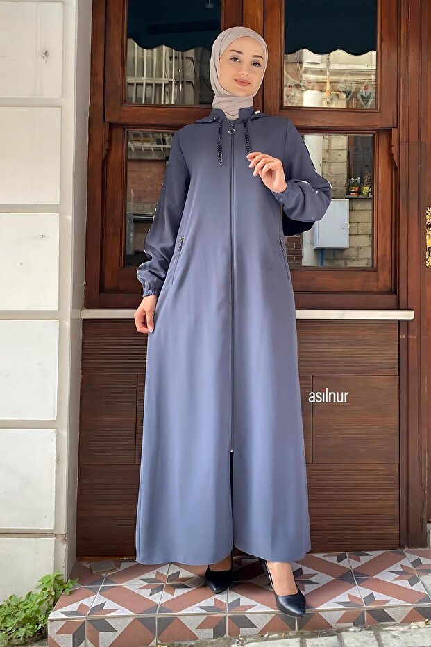 Mısra Leopard Patterned Ferace Smoked - 1