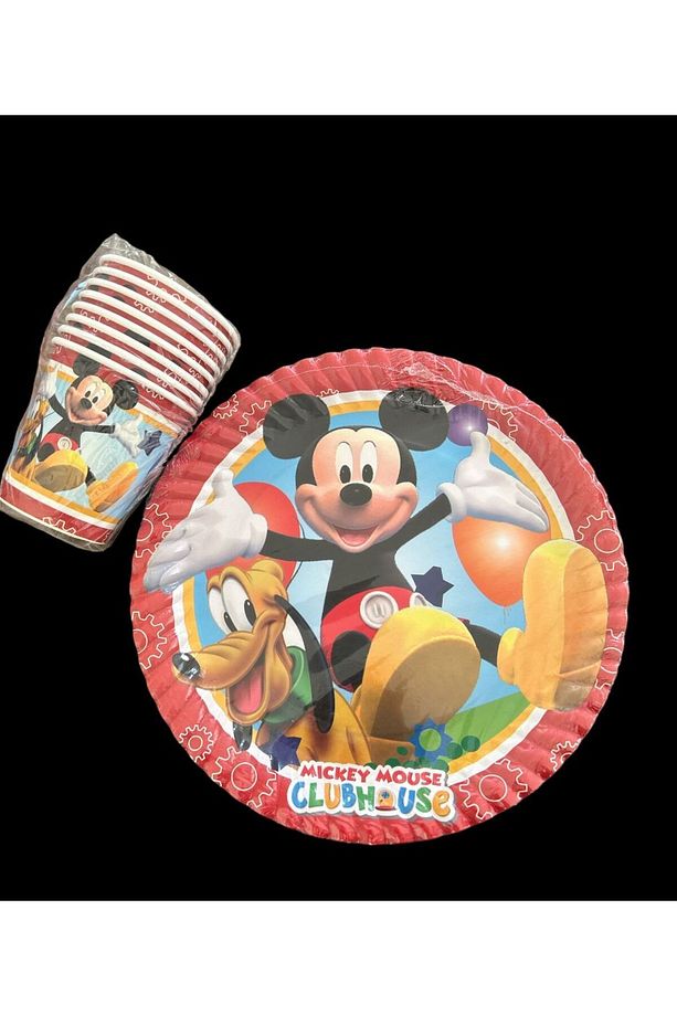 MİCKEY MOUSE TABAK BARDAK ÇATAL FLAMA KONSEPT DOĞUM GÜNÜ 8 KİŞİLİK ERKEK ÇOCUK PARTİ SETİ - 2