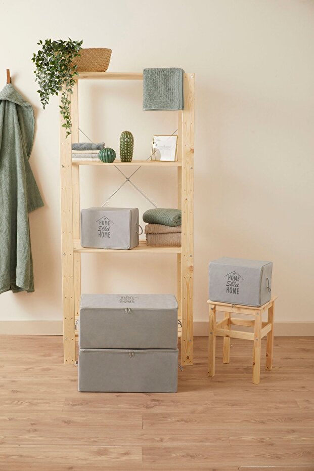 4-Piece Set - 2 Medium and 2 Small Sizes, Grey Color, Under-Bed Organizer Sweater Storage Bag