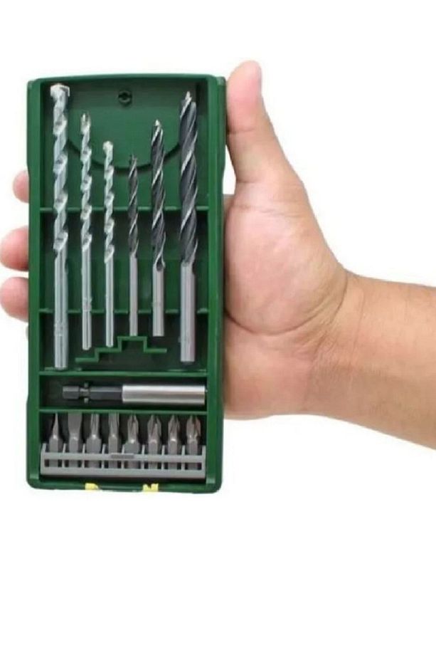Şarjlı Matkap (Tek Akülü) Darbeli Matkap 18V Akülü Vidalama + 15 Parça Matkap Vidalama Ucu Set - 6