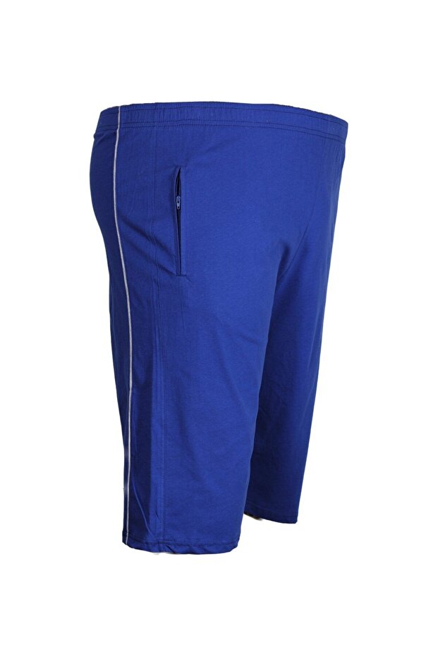 Plus Size Combed Cotton Bermuda Short/Blue