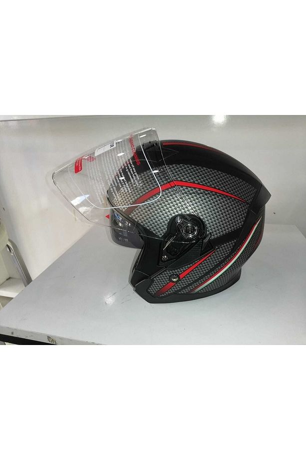 Jk 526 Güneş Vizörlü Karbon Desen Açık Kask - 6