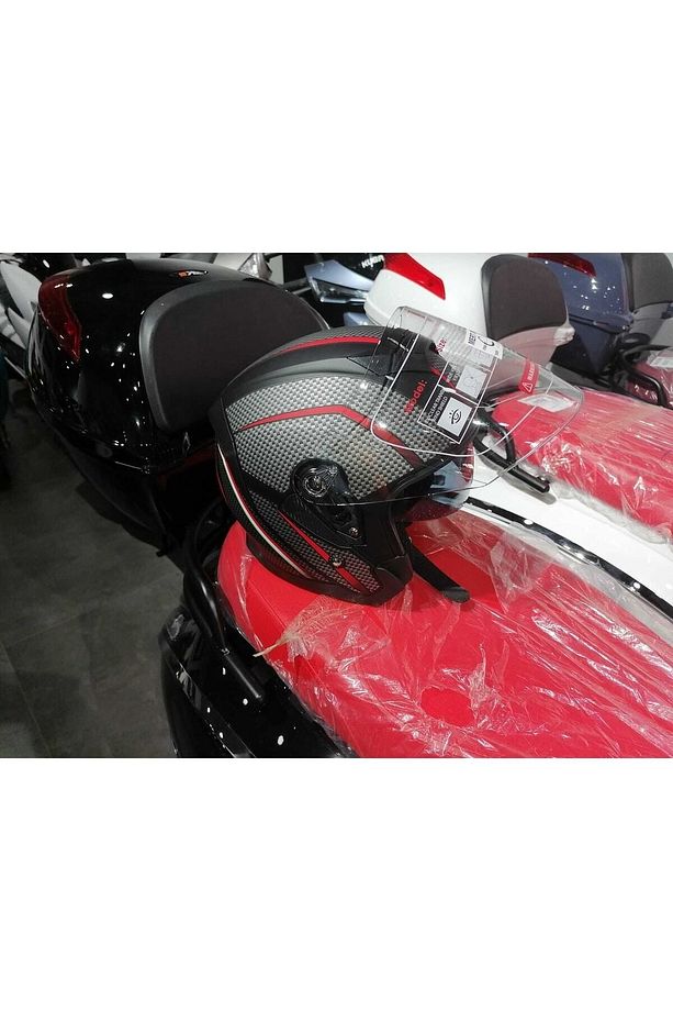 Jk 526 Güneş Vizörlü Karbon Desen Açık Kask - 4