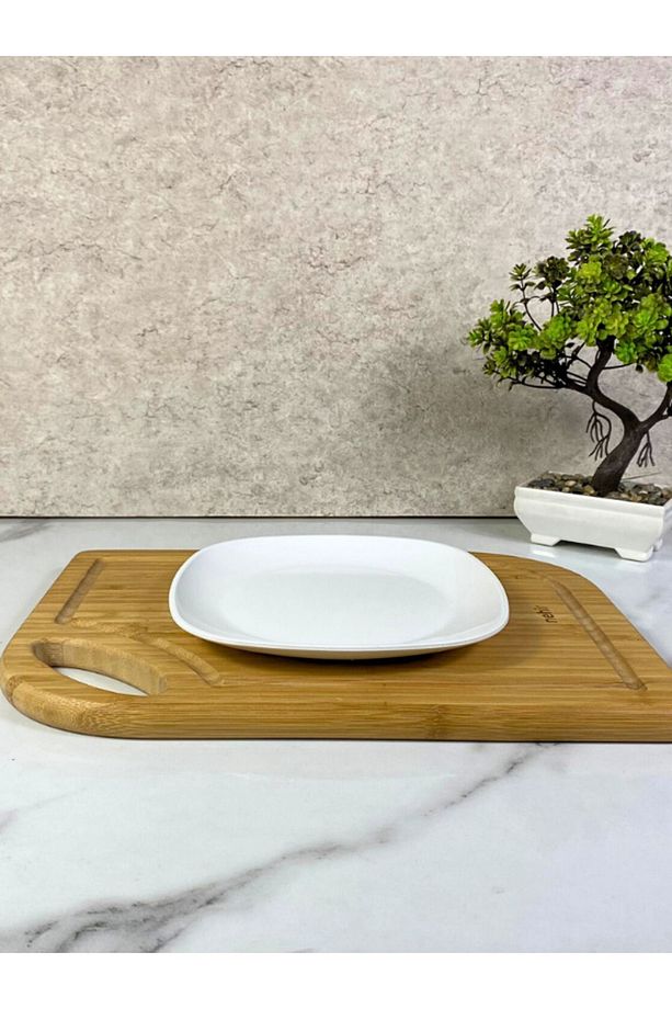 18cm Oval Kare Servis Tabağı Polikarbon, Tatlı Sunum Tabağı - 2