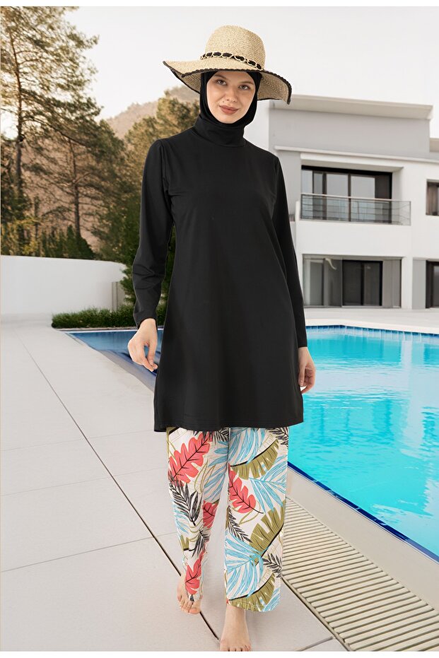 W pełni zakryty strój kąpielowy hidżab z lycry - 1