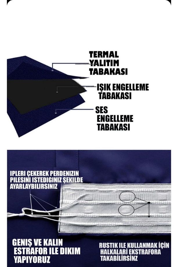 Blackout Karartma Termal Gri Fon Perde Tek Kanat - 3
