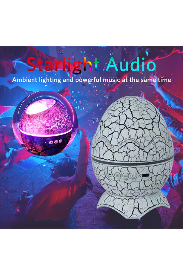 Dinazor Yumurtası Projektör Gece Masa Lambası Galaxy Gökyüzü Kumandalı Aydınlatma Bluetooth Speaker - 6