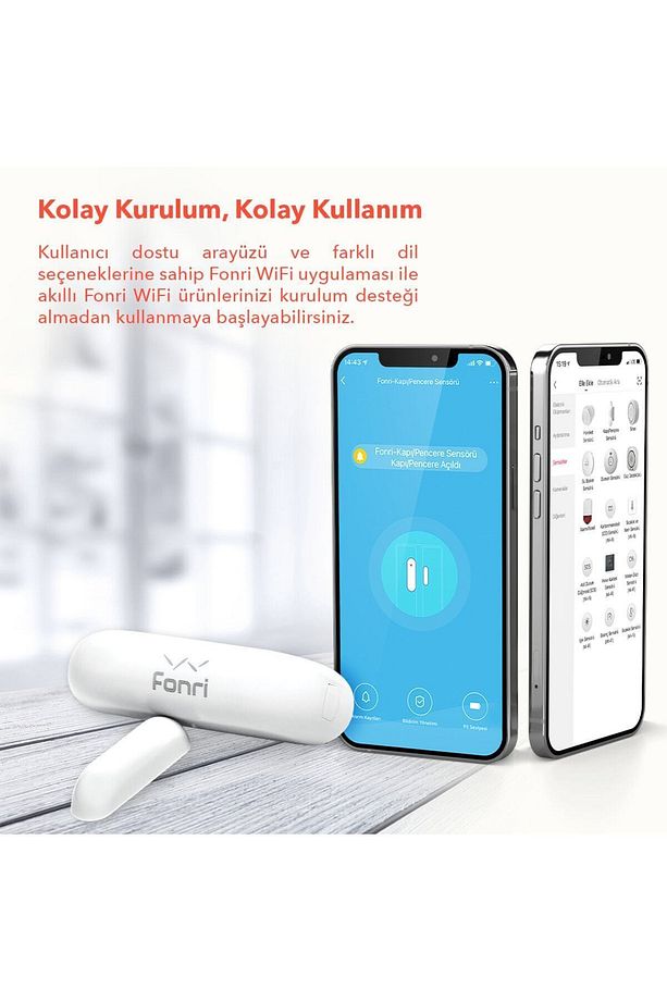 Akıllı Kablosuz Kapı Pencere Sensörü, Mobil Bildirim, Wifi, Uzaktan Takip, Google Asistan Ve Tuya - 5