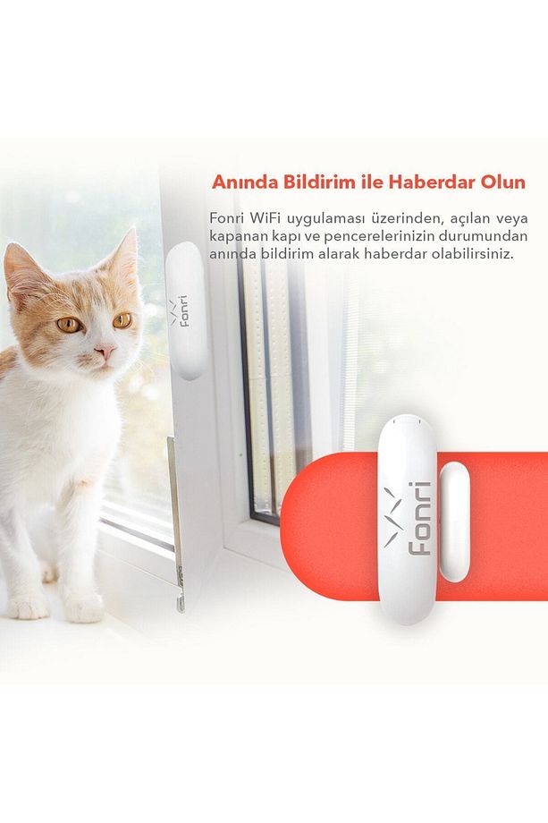 Akıllı Kablosuz Kapı Pencere Sensörü, Mobil Bildirim, Wifi, Uzaktan Takip, Google Asistan Ve Tuya - 3