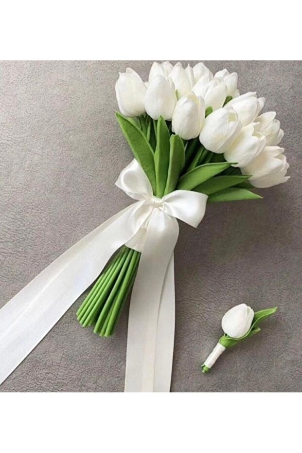 BRIDE'S HAND FLOWER WHITE TULIP PEONY MAGNOLIA ORNAMENT AND GALA FLOWER