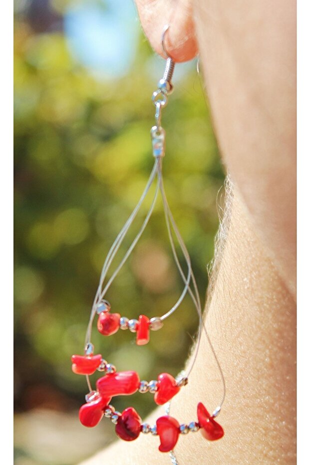 New Season Stylish Coral Stone Natural Stone Earrings