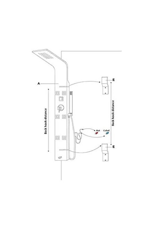 Sam Kuğu Siyah Dikey Duş Paneli - 6