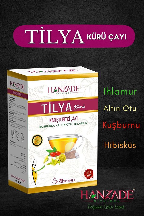 Tilya Kürü Form Çayı Kuşburnu Altın Otu Ihlamur Karışık Bitki Çayı 20 Süzen Poşet - 1