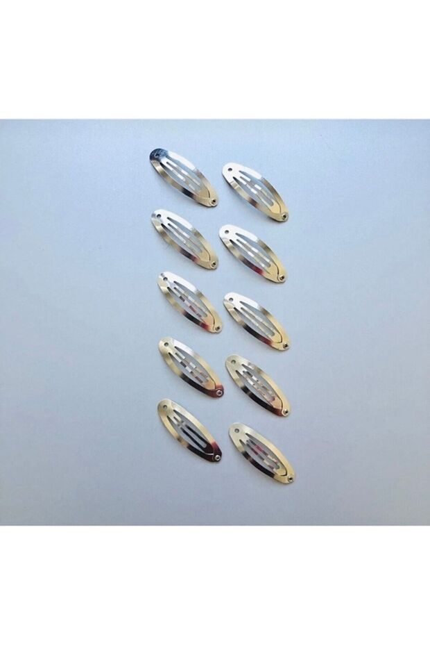 5 Cm Silver Color Quality Oval Metal Snap Clasp with Clip 10 Pieces
