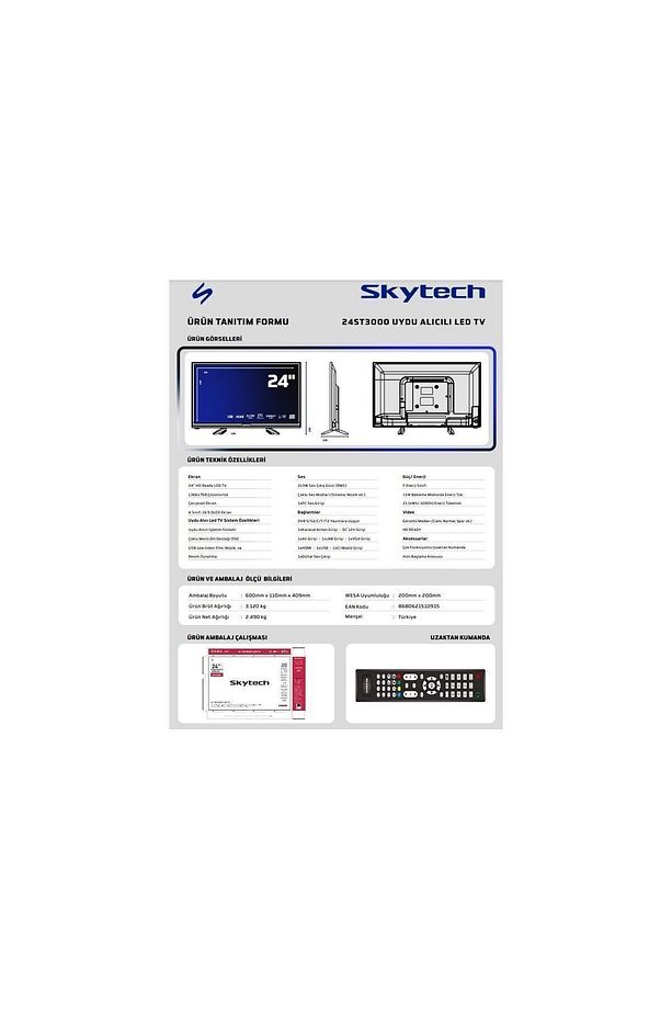 24st3000 24" 61 Ekran Uydulu Hd Ready Led Tv ( 12v Girişli ) - 6