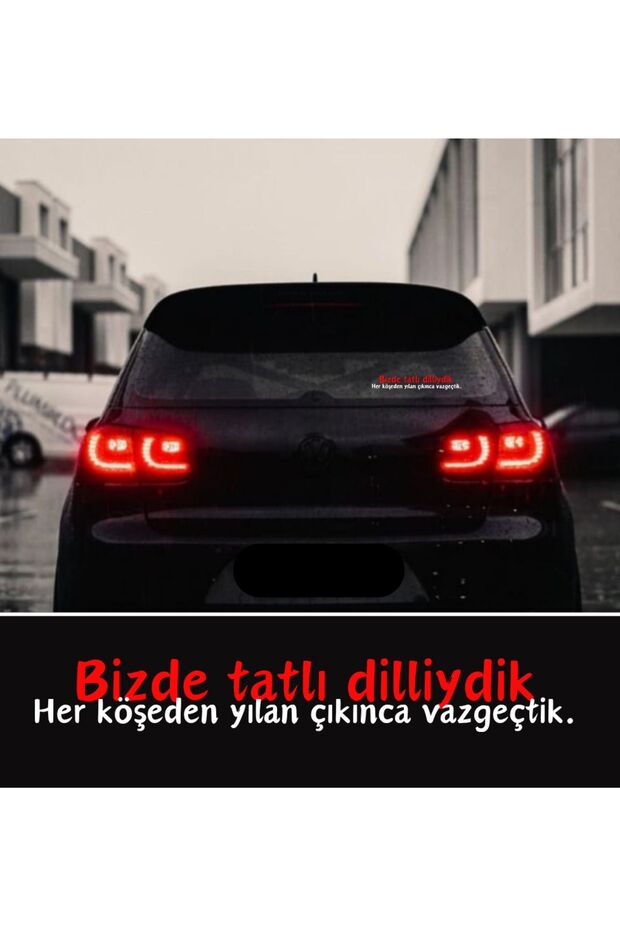 We were sweet-talking too, but we gave up when snakes appeared around every corner. (car rear sticker/writing)