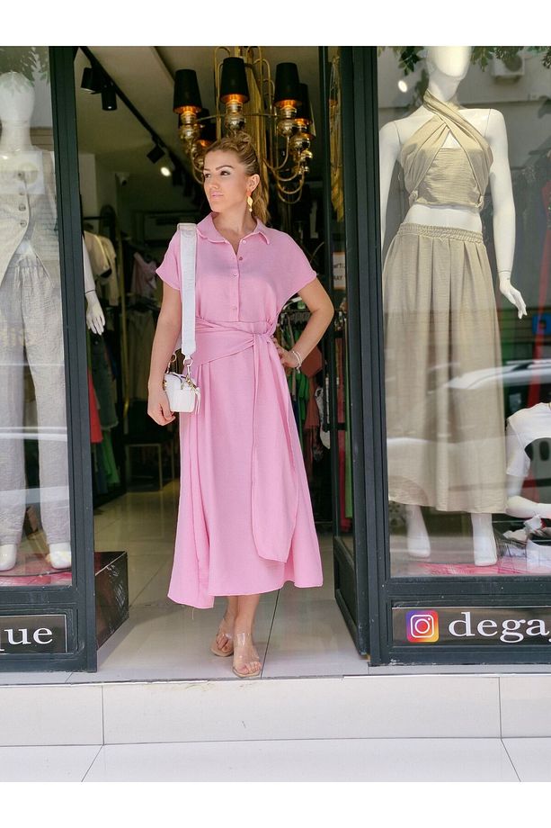 Marka Model Beli Kusakli Midi Boy Kloş Elbise - 3