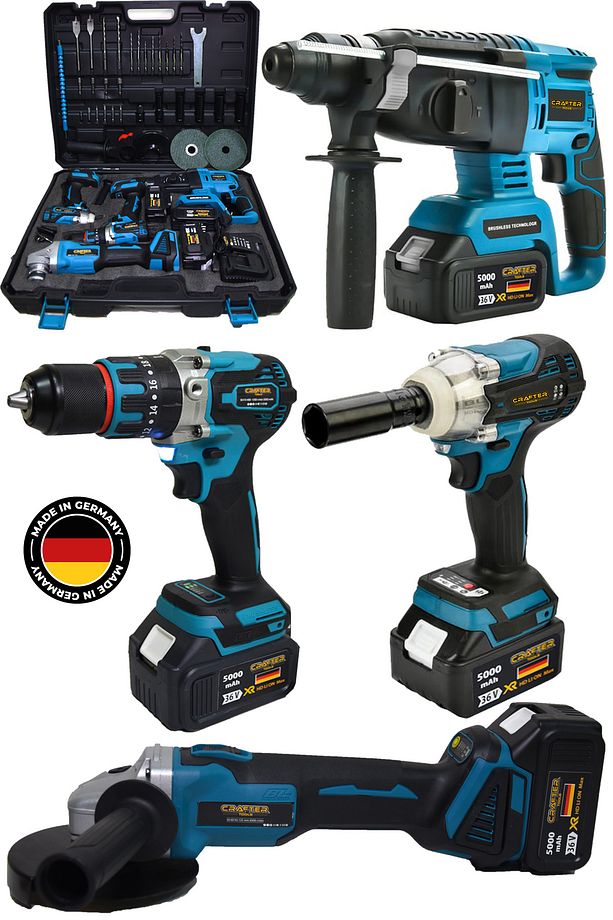4'lü Set 21v 3.0ah Şarjlı Taşlama- Şarjlı Hilti-13mm Darbeli Şarjlı Matkap-şarjlı Somun Sıkma - 1